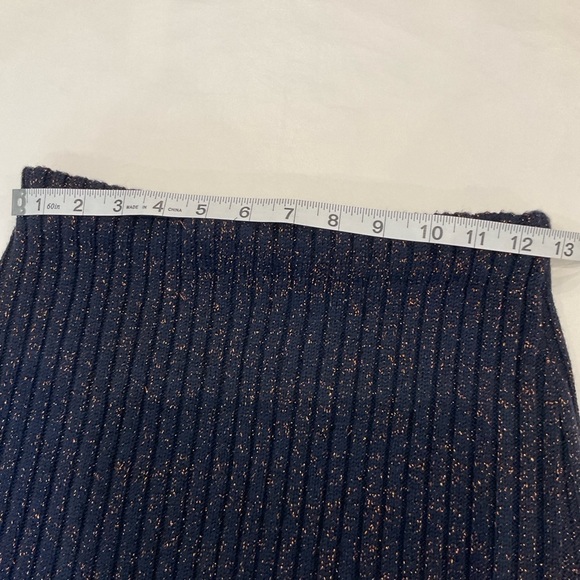 Rag & Bone Jubilee Merino Metallic Ribbed Knit Midi Skirt in Navy Size  S/P - Picture 8 of 12
